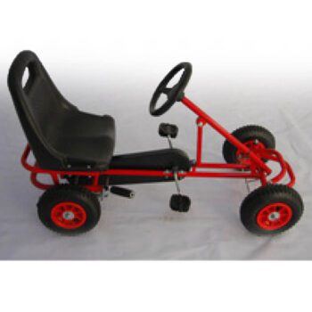 Kart cu pedale copii F100 roti cauciuc rosu ieftin