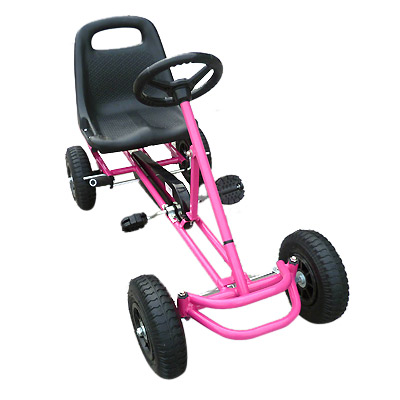 Kart cu pedale pentru copii fetite roz