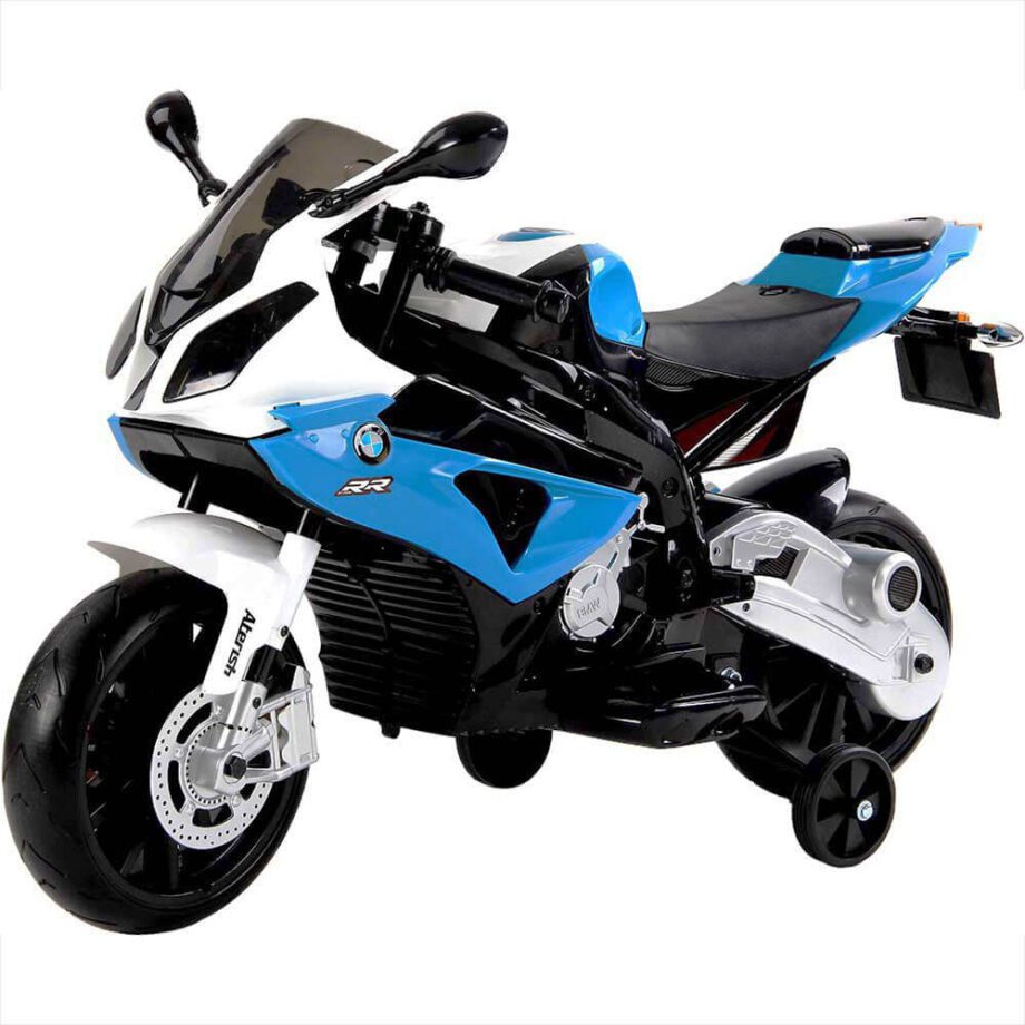 Motocicleta electrica copii BMW S1000RR albastra acumulatori 12 Volti