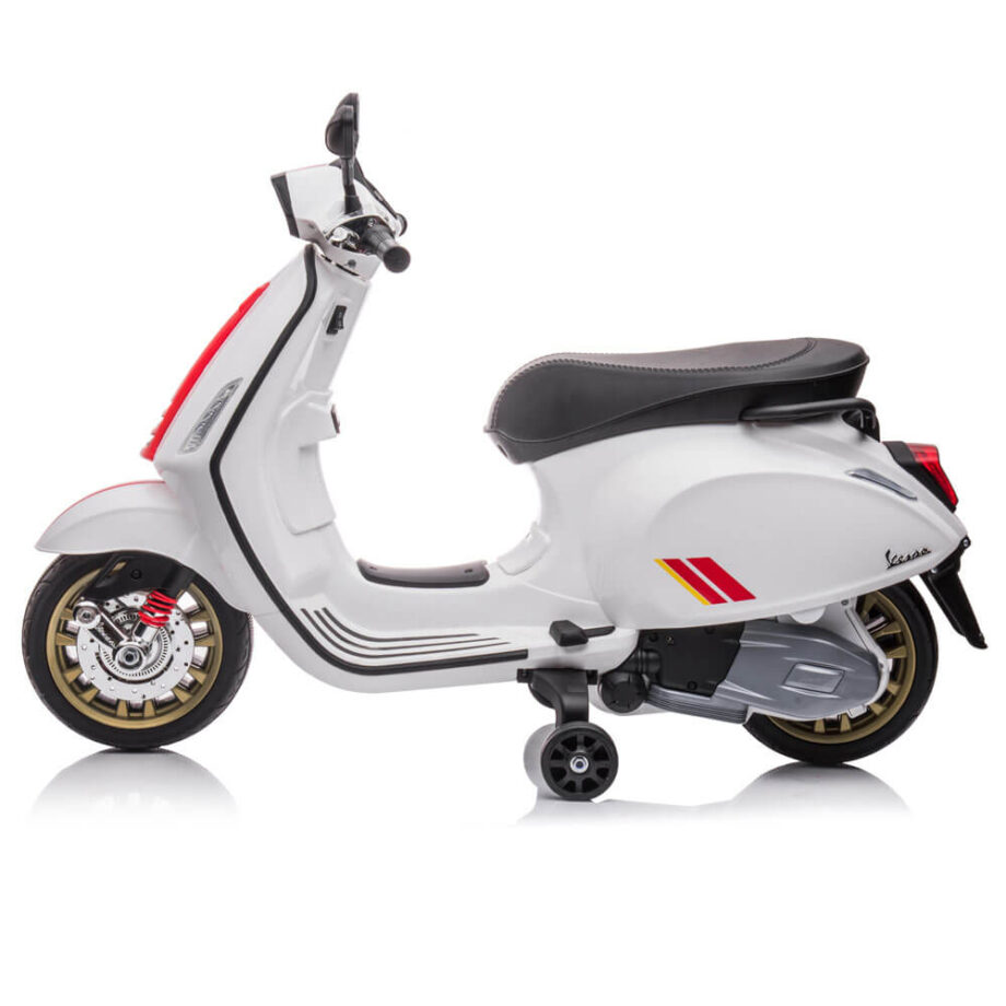 Motocicleta 3 roti scuter electric pentru copii Vespa alb TR2105