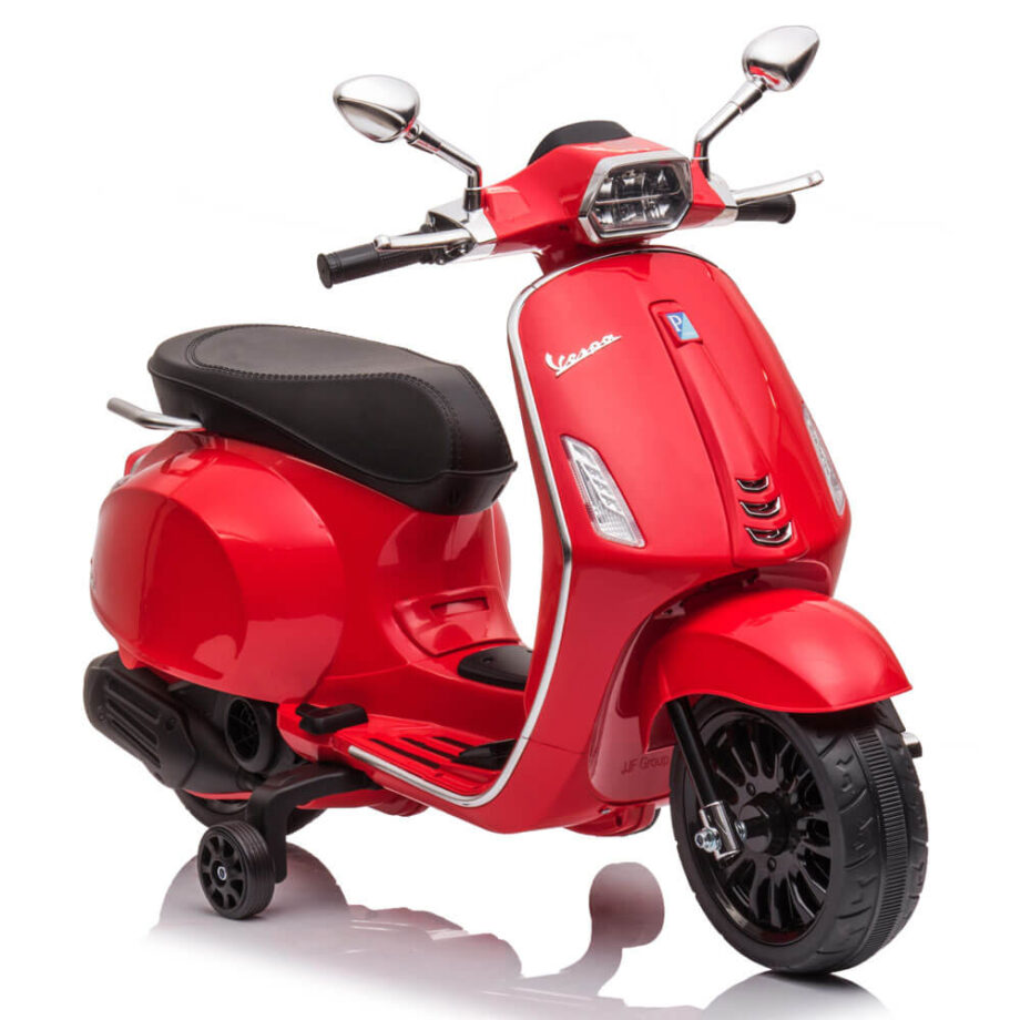Motoreta scuter electric pentru copii Vespa rosu