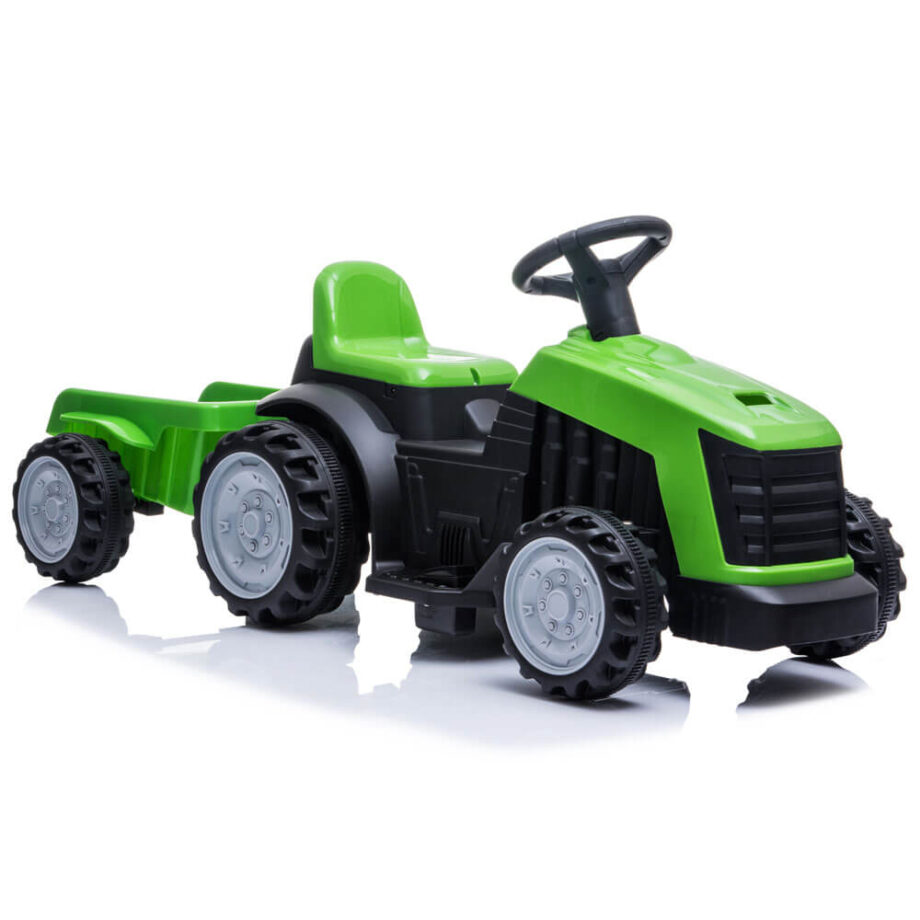 Tractor electric pentru copii cu remorca TR1908T verde