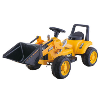 Trator cu cupa excavator electric pentru copii TR1605 galben