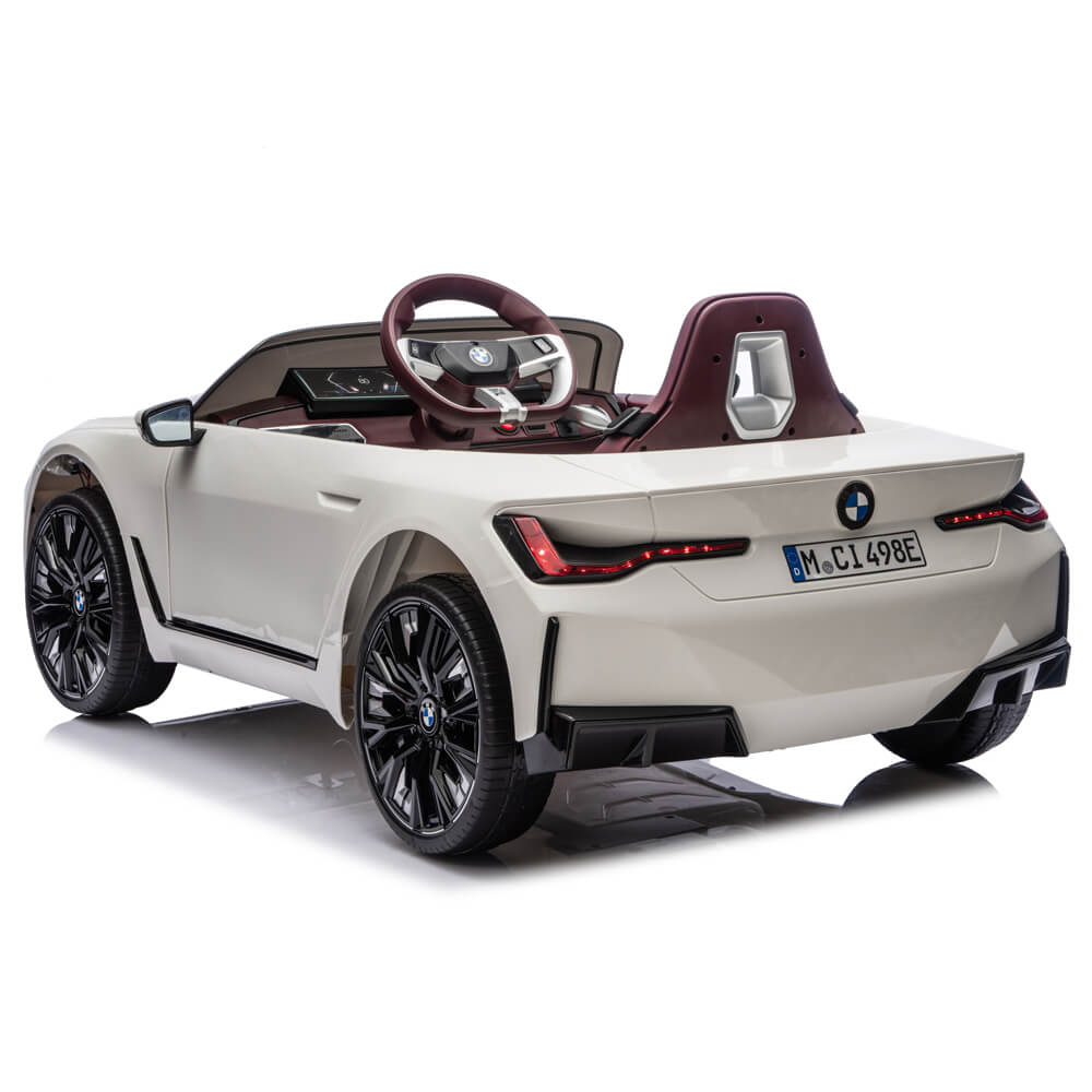 Masinuta electrica copii BMW i4 alba acumulator baterie JE 1009