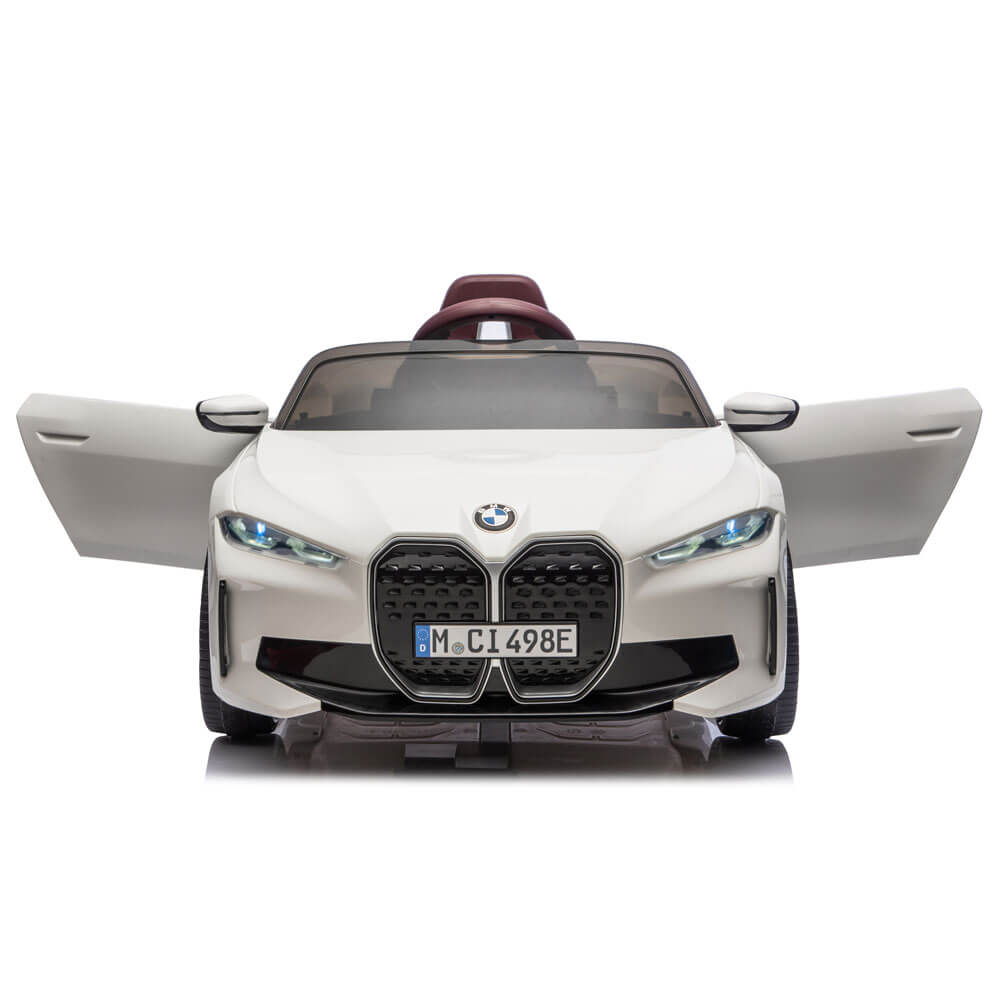 Masinuta electrica copii BMW i4 alba usi cu deschidere JE 1009
