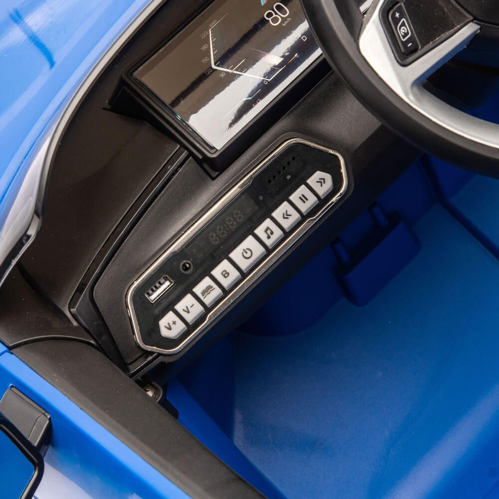 Masinuta electrica copii BMW i4 albastra mp3 player bluetooth JE 1009