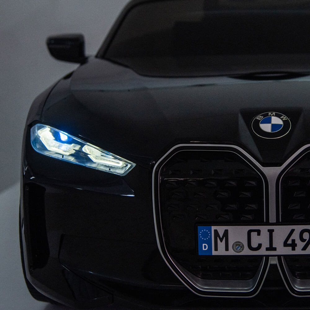 Masinuta electrica copii BMW i4 negru lumini faruri JE1009