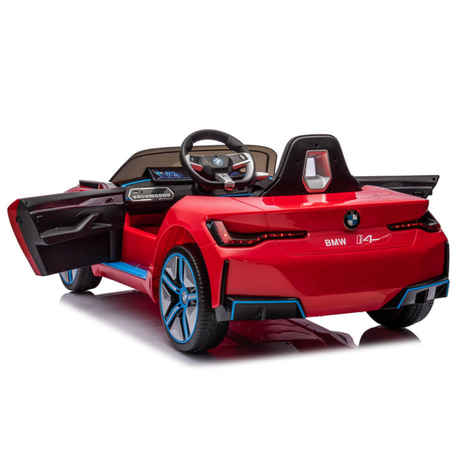 Masinuta electrica copii BMW i4 rosie usi cu deschidere