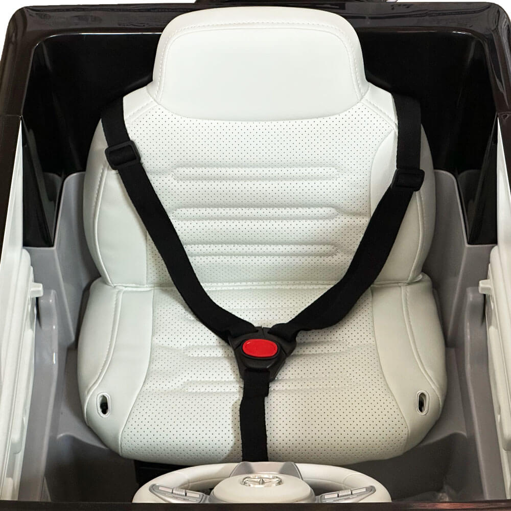 Masinuta electrica pentru copii Mercedes EQG Concept JJ2088 alba scaun de piele ecologica