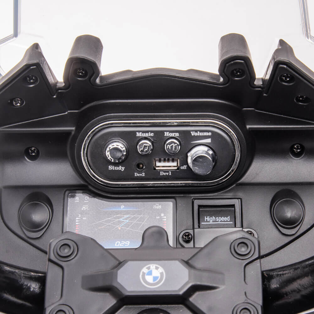 Motocicleta electrica de politie pentru copii 6 ani BMW F850GS JT5002B mp3 player muzica usb