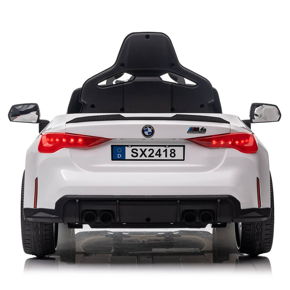 Masinuta electrica pentru copii BMW M4 COCO TOYS alba 2 motoare electrice 12V 12 Volti