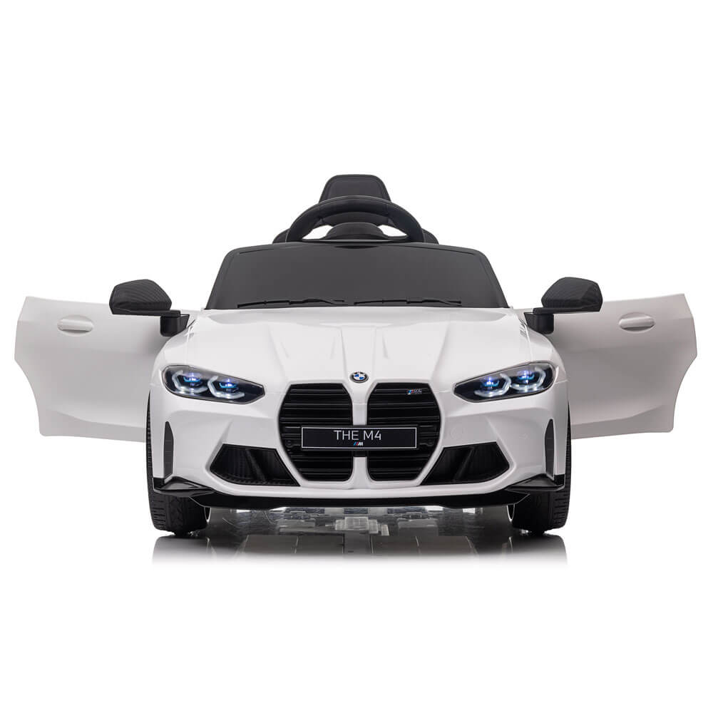 Masinuta electrica pentru copii BMW M4 COCO TOYS alba usi care se deschid