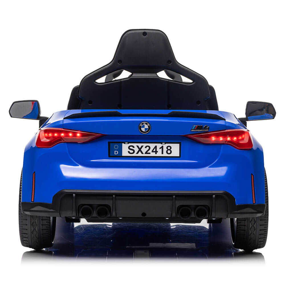 Masinuta electrica pentru copii BMW M4 COCO TOYS albastra 2 motoare electrice 12V 12 Volti