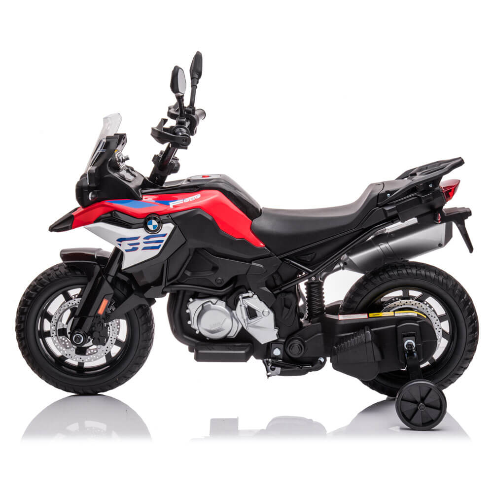 Motocicleta electrica pentru copii BMW F850GS COCO TOYS rosie doua motoare electrice 12 V Volti