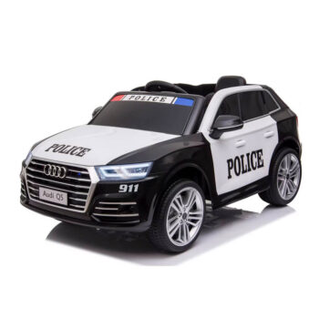 Masinuta electrica de politie pentru copii Audi Q5 COCO TOYS HZB 108 alba cu telecomanda
