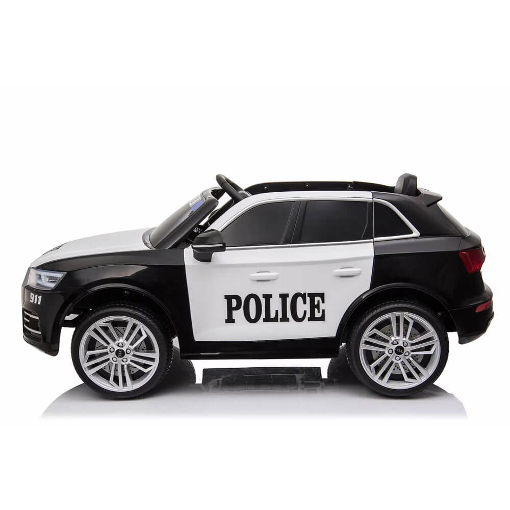 Masinuta electrica de politie pentru copii Audi Q5 COCO TOYS HZB 108 roti spuma cauciuc EVA