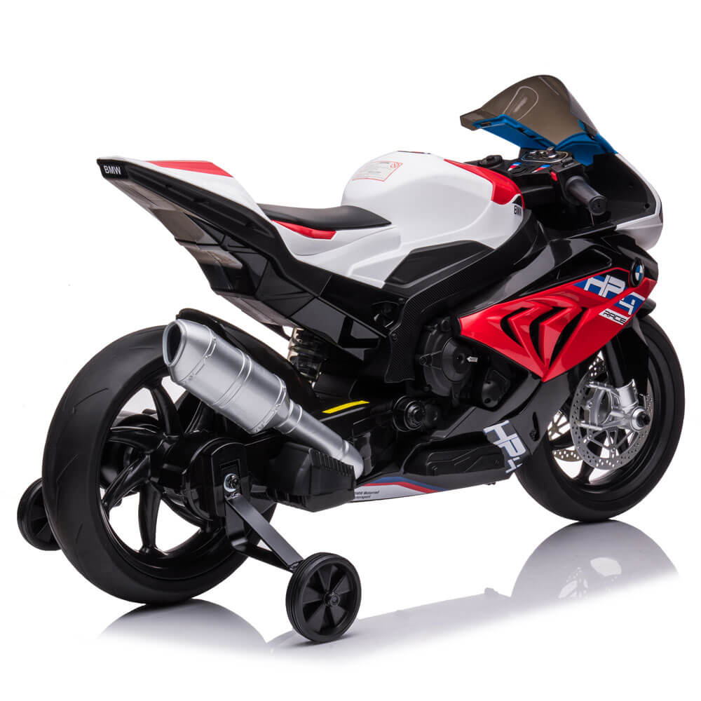 Motocicleta electrica pentru copii BMW HP4 JT5001 XXL COCO TOYS acceleratie la mana ghidon rosie