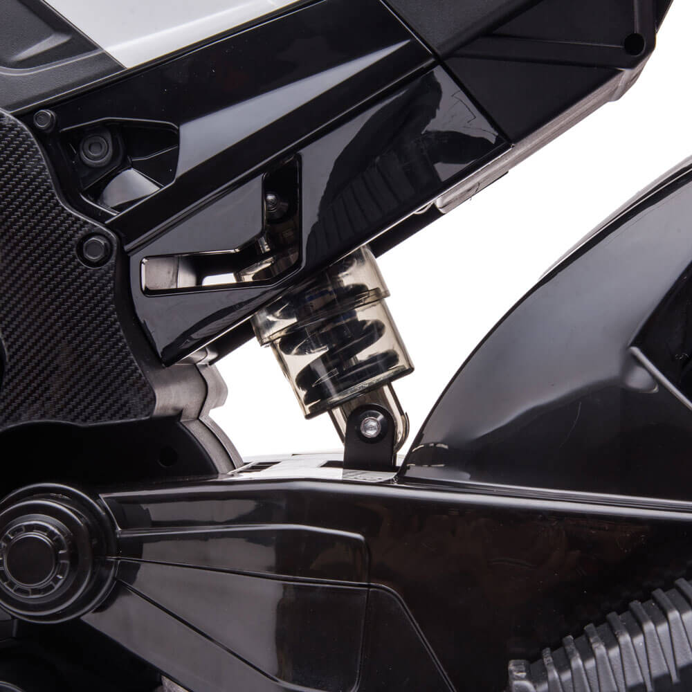 Motocicleta electrica pentru copii BMW HP4 XXL COCO TOYS suspensie arc hidraulica spate rosie