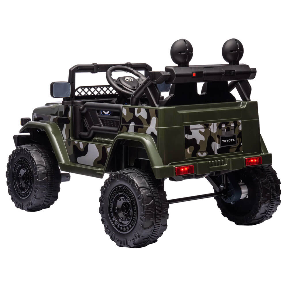 Masinuta electrica pentru copii Toyota FJ Cruiser JJ2099 verde camuflaj roti cauciuc EVA
