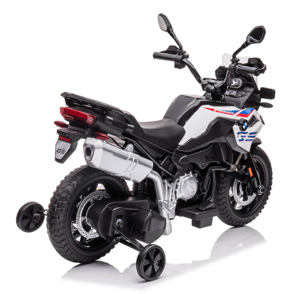 Motocicleta electrica pentru copii BMW F850GS COCO TOYS alba acumulator baterie 12 Volti