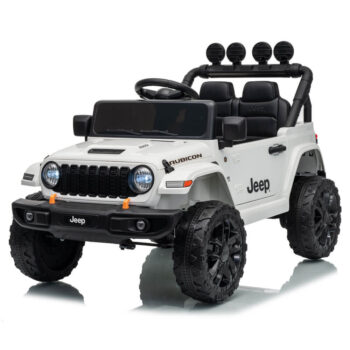 Masinuta electrica pentru copii Jeep Wrangler Rubicon DK JWR558 alb cu telecomanda COCO TOYS